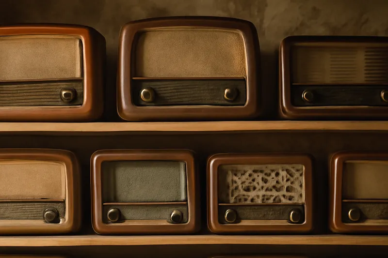 Poste de radio à lampes des années 1930 en meuble bois Art déco